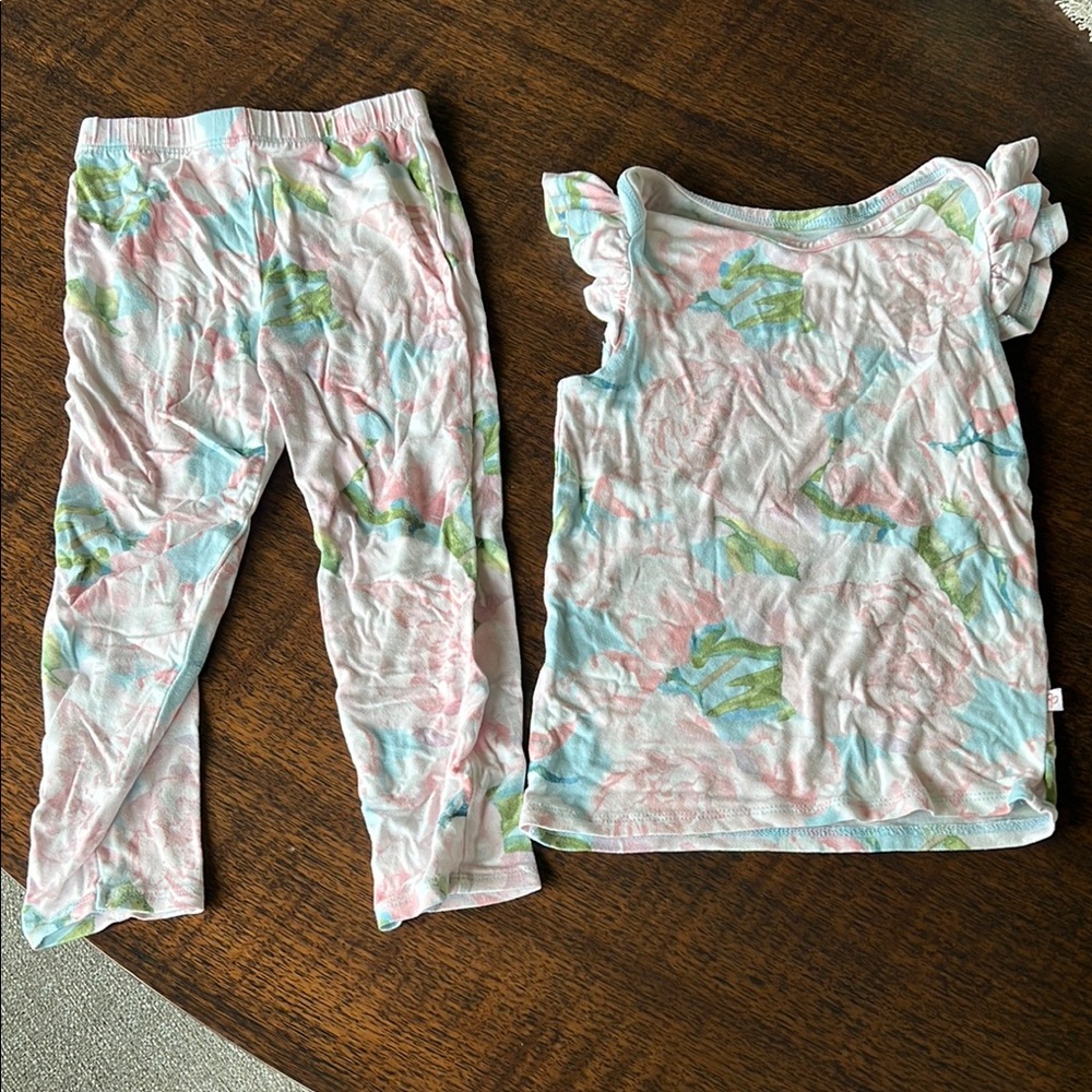Posh Peanut Floral Kids Pajamas Set
